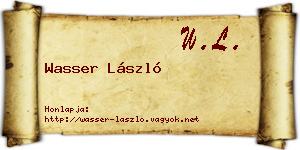 Wasser László névjegykártya